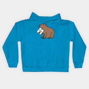 Cute Capybara says You Are Enough as U R Enuf Kids Hoodie